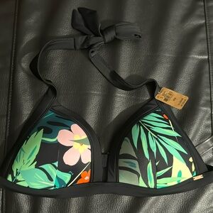 Brand New PINK Black & Floral Padded Bikini Tags Attached Size Medium